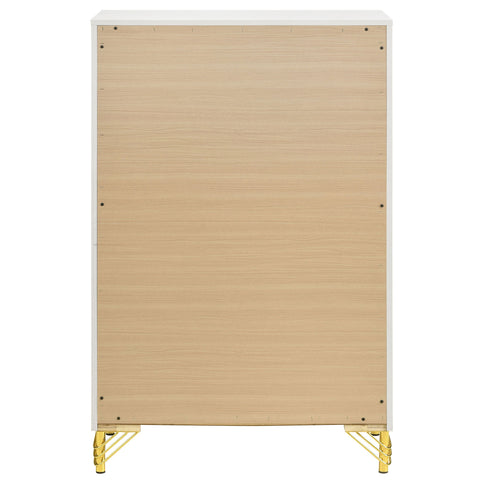 Chesney - 5 Drawer Chest With Trim - White