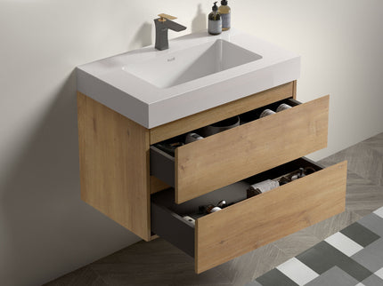 Alice - Bathroom Vanity With Sink, Large Storage Wall Mounted Floating Bathroom Vanity For Modern Bathroom