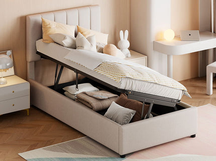 Upholstered Platform Bed With A Hydraulic Storage System