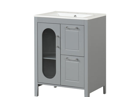 Modern Bathroom Vanity With Sink, Cabinet With 2 Drawers And Door, Adjustable Shelf