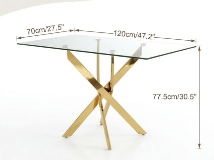 Rectangular Dining Table For Home Kitchen - Gold
