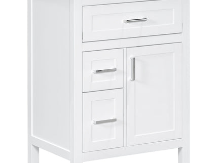 Modern Bathroom Vanity With Sink, Flip Drawer & 2 Drawers, Soft Close Hinges, Adjustable Shelf