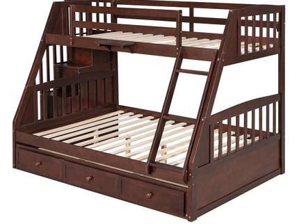 Bunk Bed With Drawers, Ladder And Storage Staircase