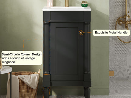 French Style Bathroom Cabinet With Sink, Adjustable Shelf