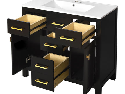 Bathroom Vanity With Sink Combo Set, Modern Bathroom Cabinet With 4 Drawers