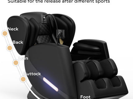Massage Chair Recliner With Zero Gravity With Full Body Air Pressure - Black