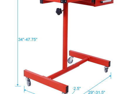 Adjustable Tear Down Work Table With Drawer For Garages, Repair Shops, And Diy, Portable, (4) 2.5" Swivel Casters, 220 Pound Capacity, Rubber Corners, Heavy Duty Steel