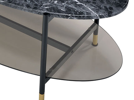 Silas - Engineered Stone Top Nesting Table - Black