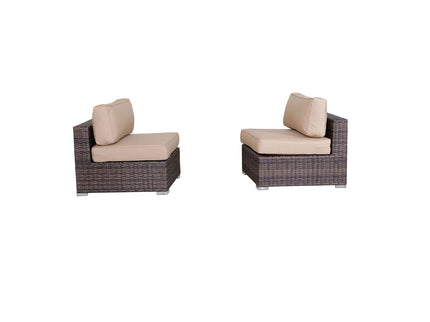 Wide Armless Outdoor Chairs With Cushions (Set of 2)