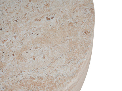 Outdoor / Indoor, Lightweight Concrete Side Table With Travertine - Beige