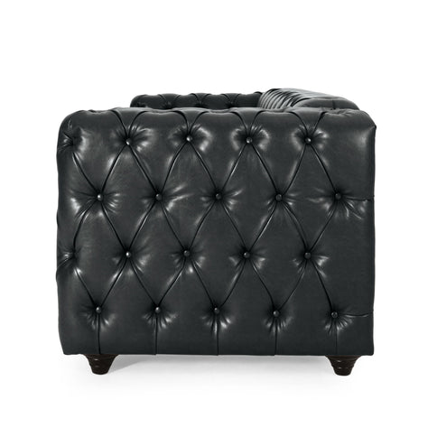 Comfy 3 Seat Sofa & Wooden Legs, For Living Room And Study - Black