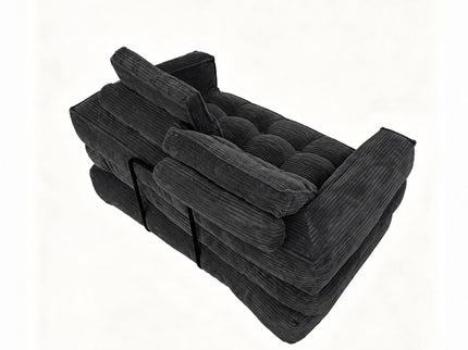 2 Seater Modular Corduroy Sofa With Chaise Lounge For Living Room