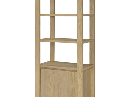 Susac - 3 Shelf Media Tower With Tall Pier Cabinet - Light Oak