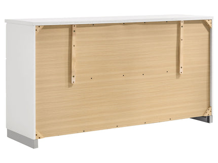 Dulcey - 6 Drawer Dresser With Accents, Bedroom Storage - Gloss White