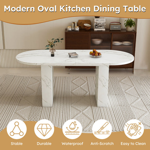 Modern Farmhouse Oval Dining Table With Slim Base
