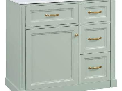 Modern Bathroom Vanity With Sink, 4 Drawers, Soft-Close Door, Adjustable Shelf
