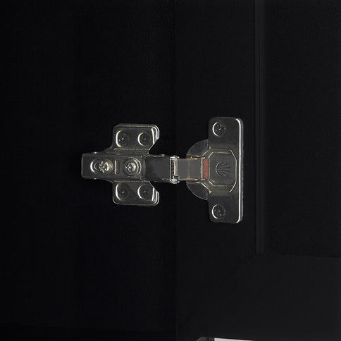Tall Freestanding Bathroom Storage Cabinet With Adjustable Shelves And Side Hooks Board, Rectangle Design