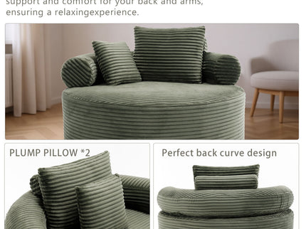 Round Sofa Bed With 3 Pillows For Living Room
