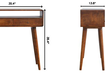 Curved Chestnut Console Table