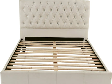 Modern Bed Frame With Tufted Upholstered Headboard
