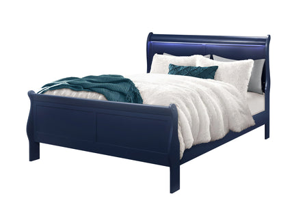Charlston - Modern Sleigh Design Bed With LED