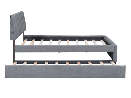 Upholstered Platform Bed With Trundle