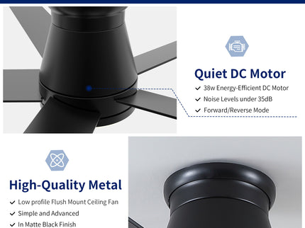 Flush Mount Ceiling Fan With Light