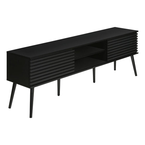 TV Stand, Media Entertainment Center, Storage Cabinet, Console, Storage Shelves, Bedroom, Living Room, Contemporary, Modern - Black