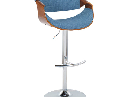 Curvo - Mid Century Modern Adjustable Barstool With Swivel With Rounded T Footrest (Set of 2)