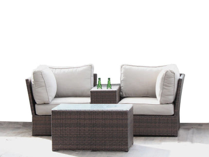 Comfortable Modern Patio Rattan Sectional Set With Cushions