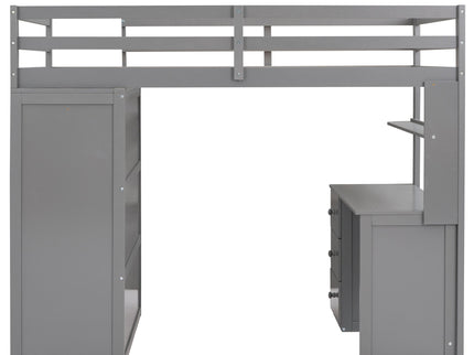 Loft Bed With Drawers, Desk, And Wardrobe