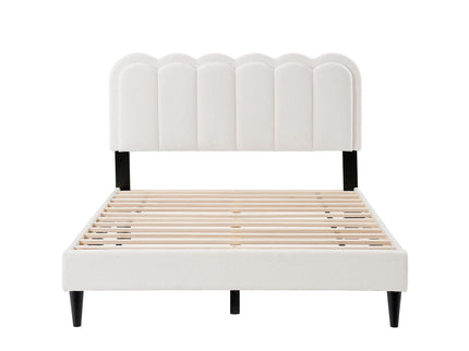 Lambswool Petal Headboard Bed Frame