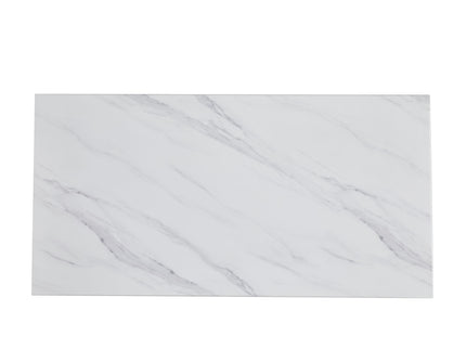 Rectangular Dining Table - Silver / White