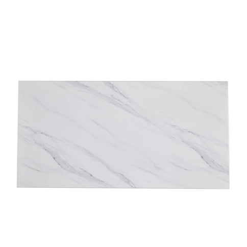 Rectangular Dining Table - Silver / White