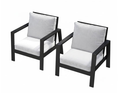 All-Weather Ergonomic Patio Armchairs With Thick Cushions (Set of 2)