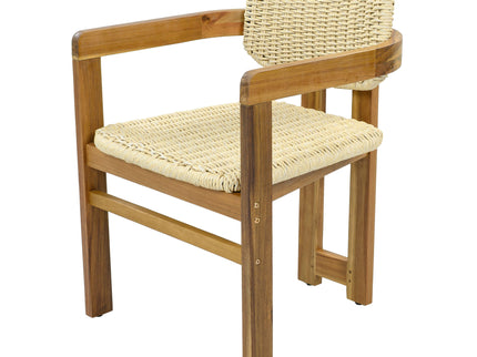 Outdoor Accent Armchairs For Patio (Set of 2) - Natural / Teak