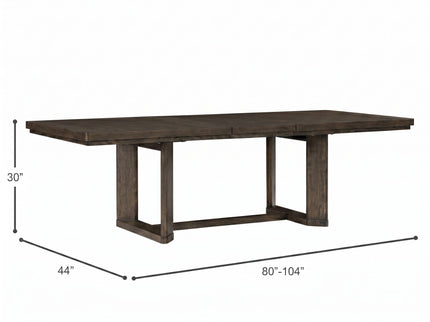 Trestle Dining Table With Leaf - Dark Oak