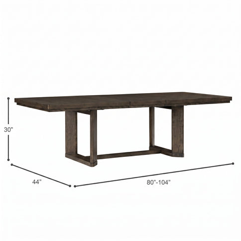 Trestle Dining Table With Leaf - Dark Oak