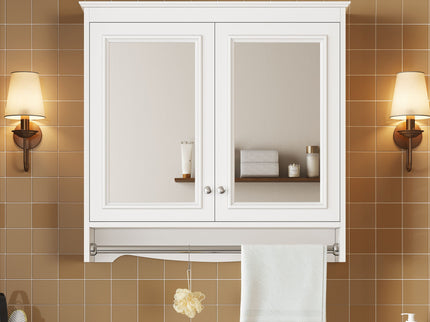 Modern Wall-Mounted Mirror Cabinet With Adjustable Shelves, Soft-Close Doors, High-Definition Mirror