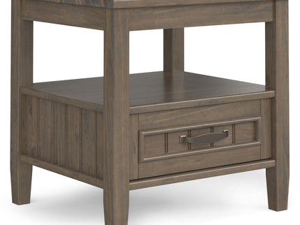 Lev - End Table With Bottom Drawer - Smoky Brown
