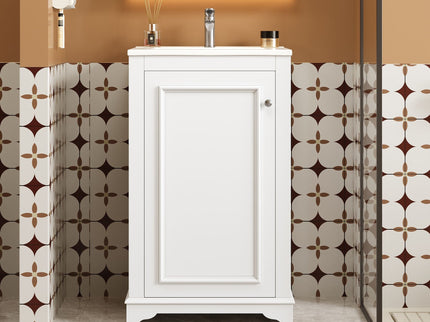 Bathroom Vanity With Sink, Freestanding Single Cabinet Set, Soft Close Door, Adjustable Shelf