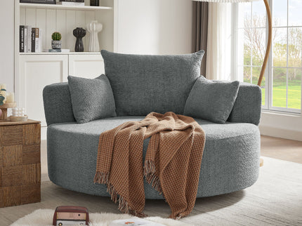 360° Swivel Accent Barrel Chair With 3 Removable Pillows For Living Room