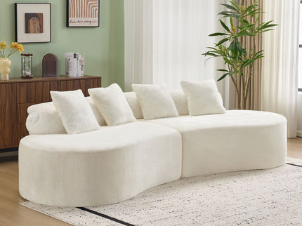 Modern Curved Sofa With Pillows