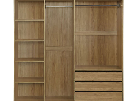 Doorless Storage Wardrobe For Dedroom With Shelves And 3 Drawers