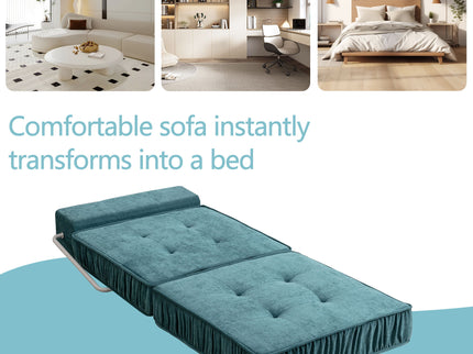 Folding Sofa With Removable Back Cushion, Convertible Futon Sleeper Chair