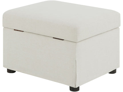 Merced - Upholstered Hydraulic Lift Top Storage Ottoman - Beige