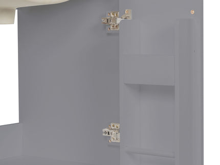 Bathroom Vanity With Sink, 1 Divided Drawer And 2 Soft Close Doors With Double Shelf