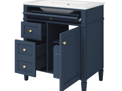 Bathroom Vanity With Top Sink, Storage Cabinet With 2 Drawers, Tip Out Drawer