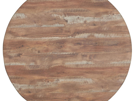 Arunda Yukon - Round Counter Height Dining Table With Pedestal Base And Built In Drawer - Oak