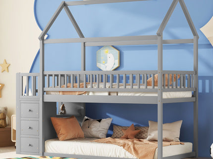 Bunk Bed With Shelves And Drawers, Storage Focused Design